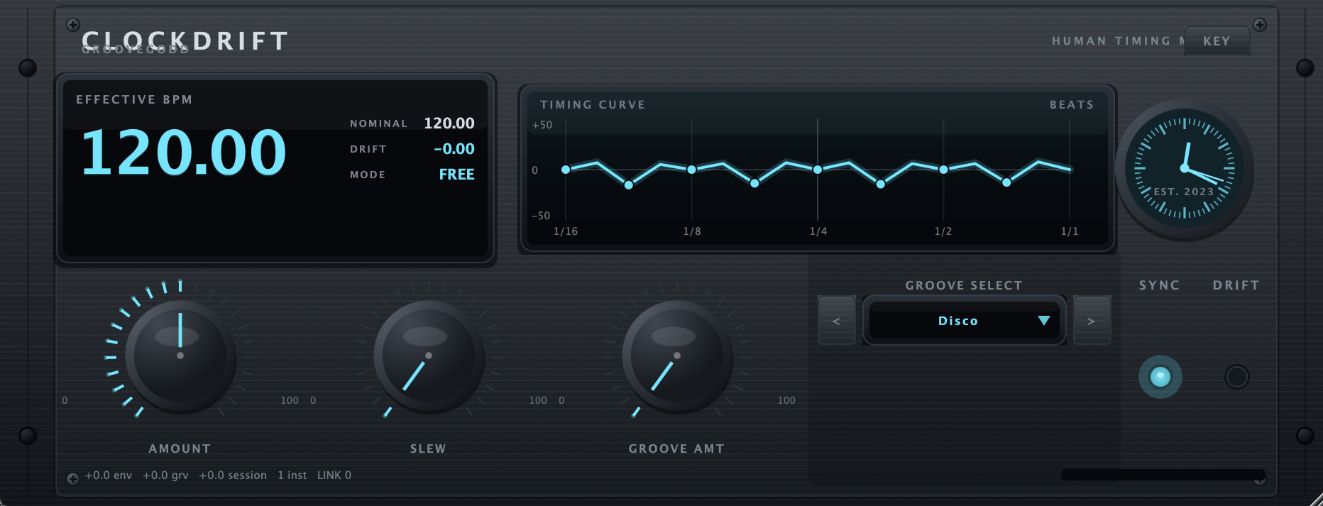 GrooveGod Clockdrift plugin interface